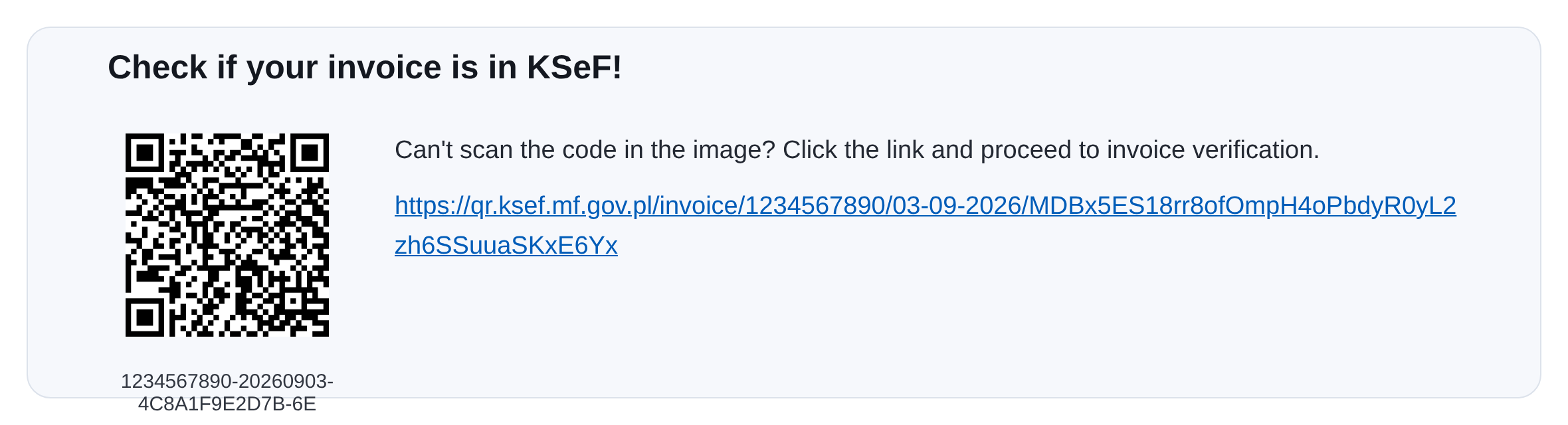 An invoice PDF from easySales carrying the KSeF validation QR code and the link to KSeF verification