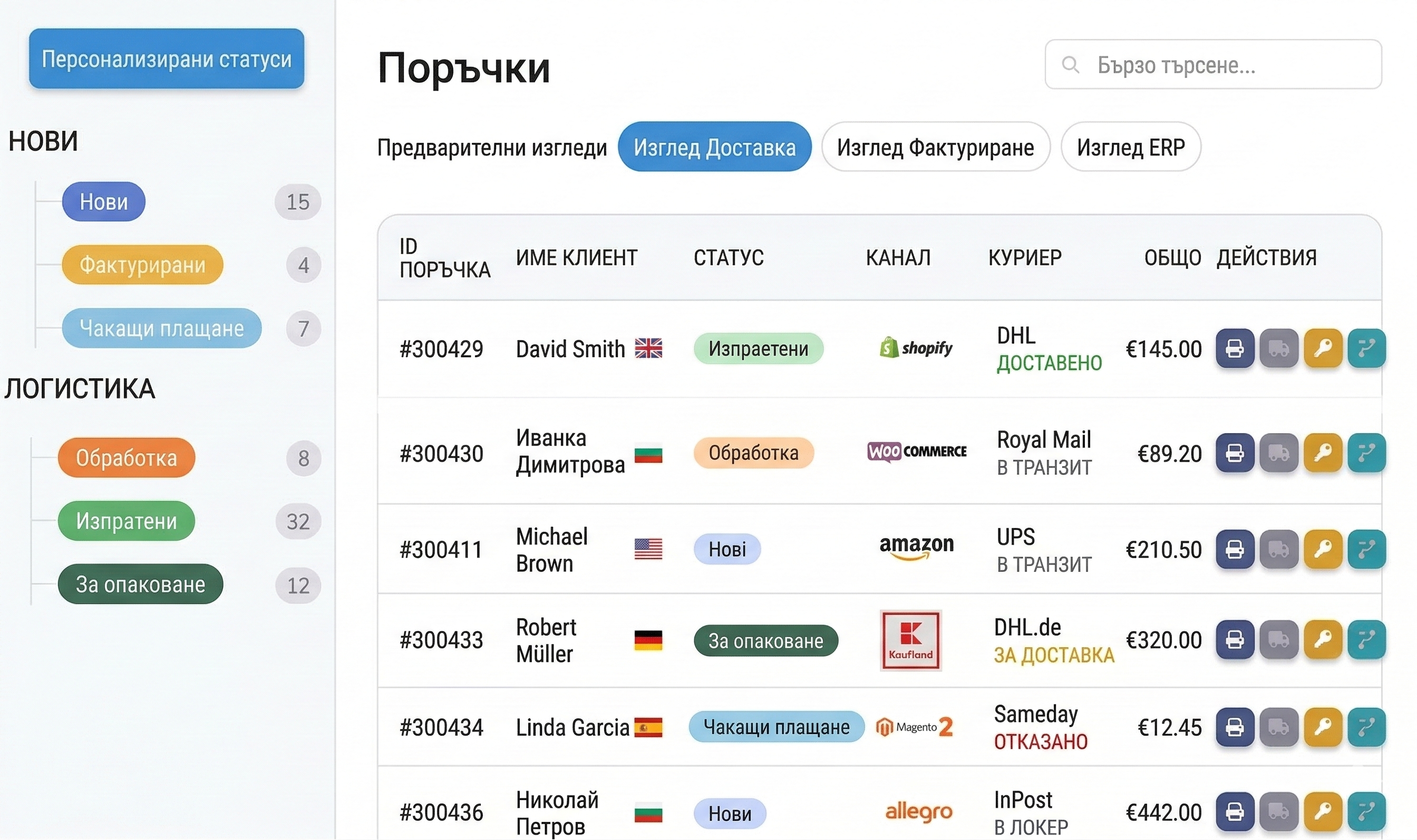 easySales order management dashboard